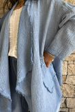 Rustic Nature Bubble Cotton Waterfall Jacket Washed Denim
